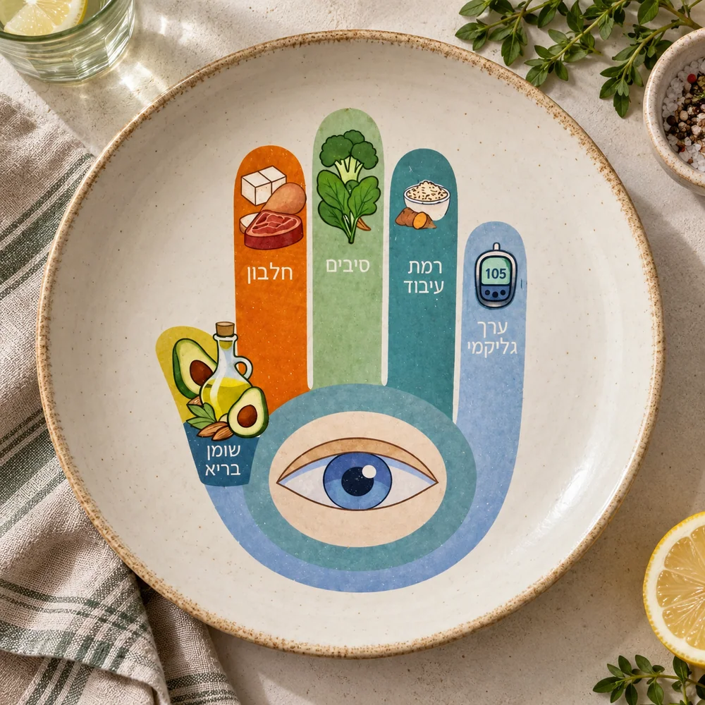 החמסה ההורמונלית על צלחת: חלבון, שומן בריא, סיבים, רמת עיבוד וערך גליקמי